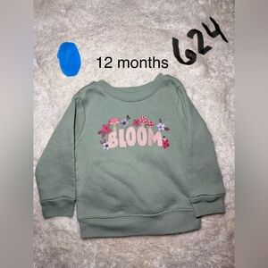 Bloom Kids Sweatshirt with Floral Design - Green